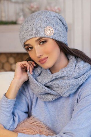 КОМПЛЕКТ &laquo;КРИСТИЛЬ&raquo; (ШАПКА І ШАРФ-СНУД) &mdash; 4396-8 світло-сірий 908414838 фото