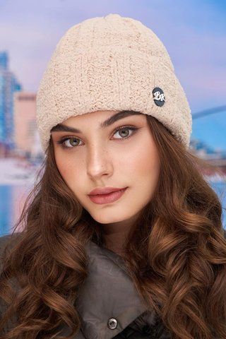 Шапка з букльованої пряжі Румія кавова 4762 1562583597 фото