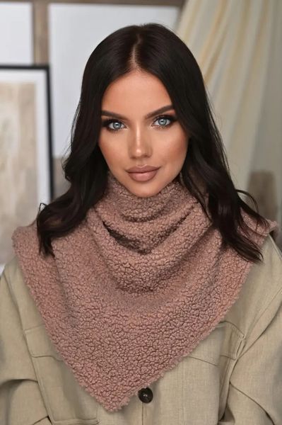 Косинка з екохутра Тедді 102-036 темна пудра 102-036 фото