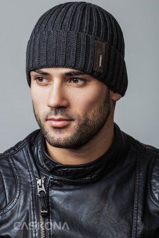 Чоловіча шапка з відворотом "Luis Flip" &mdash; 90505 темно-сірий 1347246613 фото