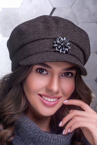 ЖЕНСКАЯ ДЕМИСЕЗОННАЯ КЕПКА "ЛЭВЭЛ" (БРОШЬ) - хаки 1291656686 фото