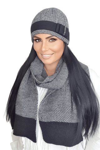 Зимовий жіночий комплект Kamea Мега, шапка та шарф (Megan) 21.054.08 чорний 1535867805 фото