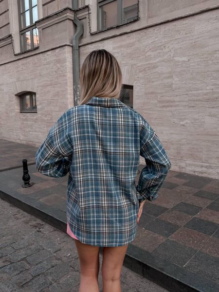 Сорочка в клітинку з манжетами на ґудзиках 10509-29, р. 42-46, 48-50 10509 фото