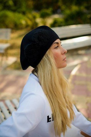 КРАСИВЫЙ ЖЕНСКИЙ БЕРЕТ "СОФИЯ" 333-002 чёрный 333-002 фото