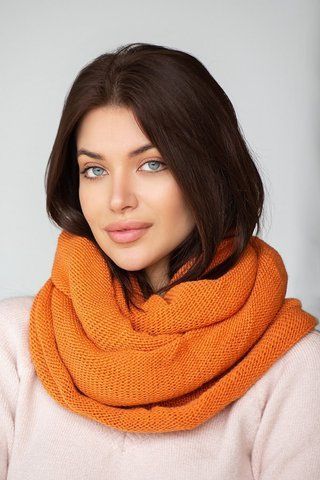 ВЯЗАННЫЙ СНУД "ВАССА" - 76020 оранжевый 1491673623 фото