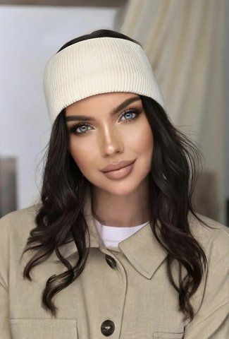 Біла жіноча в'язана пов'язка Ілона 781-001 781-001 фото