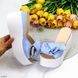 Элегантные голубые кожаные женские шлепки шлепанцы натуральная кожа на белой танкетке 10955 фото 8