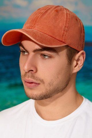 Сучасна безболка кепка чоловіча &laquo;Denim&raquo; &mdash; 1314 жовтогарячий 1936809099 фото