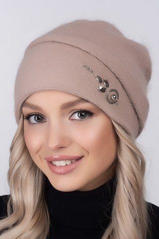 Бежева шапка з ангори з флісом Венера 1610 1545038028 фото