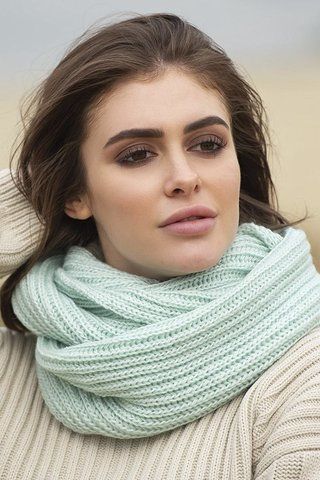 КЛАССИЧЕСКИЙ ВЯЗАНЫЙ СНУД АНГЛИЙСКОЙ РЕЗИНКОЙ "НАЙК" - 121220 мята 1491673625 фото