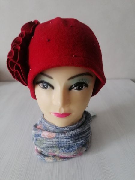 Шапка ТМ Віллі з Польщі "Альберта" 001 червоний 1 фото