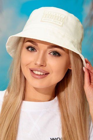 Стильная женская панама с эмблемой &laquo;Parental Advisory&raquo; - 1340 белый 1498621164 фото