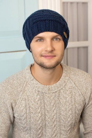 Чоловіча шапка-ковпак із візерунком "Макс" &mdash; 4701 джинсовий 1457478280 фото