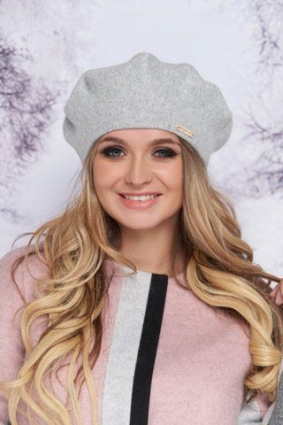 БЕРЕТ ИЗ ЛЮРЕКСОВОЙ НИТИ С ЦЕЛЬНОЙ ФЛИСОВОЙ ПОДКЛАДКОЙ &laquo;НАИЛЯ&raquo; 4908 светло-серый 4908 фото