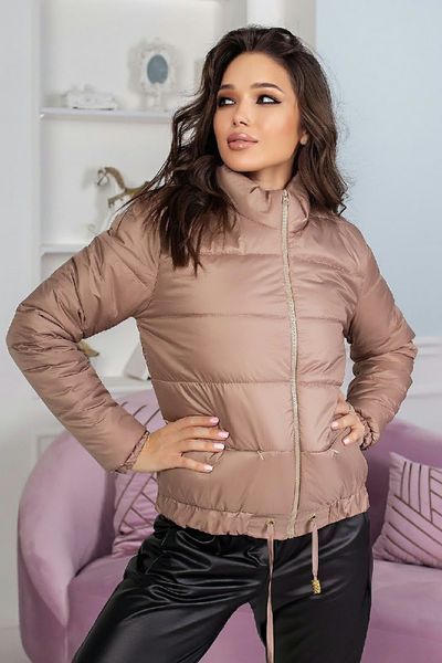 Куртка на резинке и затяжке 9398 капучино р. 44-46 1579445609 фото