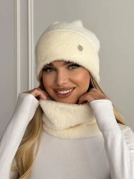 Комплект з альпаки "Вероніка" 001 колір молочний 1 фото
