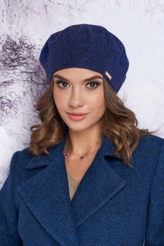 БЕРЕТ ИЗ ЛЮРЕКСОВОЙ НИТИ С ЦЕЛЬНОЙ ФЛИСОВОЙ ПОДКЛАДКОЙ &laquo;НАИЛЯ&raquo; 4908 джинс 4908 фото