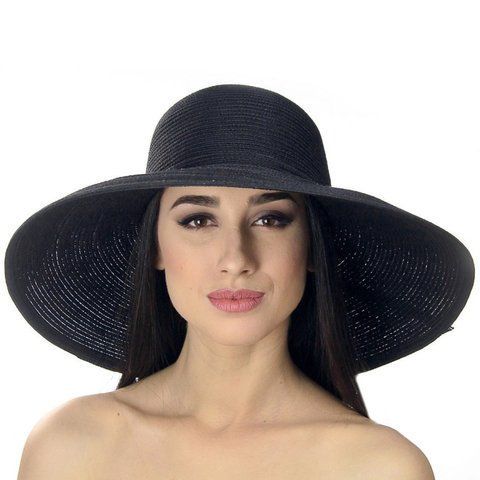 Чорна ШИРОКОПОЛА ШЛЯПА З КАРКАСОМ &mdash; 100.01 908432203 фото