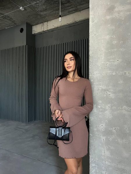 Трикотажна сукня на зав'язках з довгим рукавом 92 фото