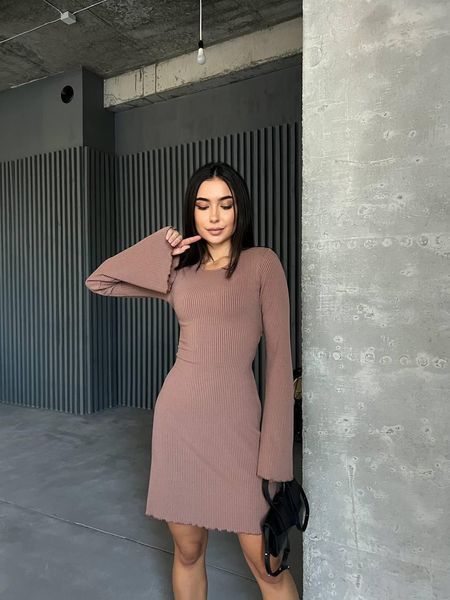Трикотажна сукня на зав'язках з довгим рукавом 92 фото