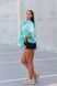 Пляжна туніка-сорочка Котон-квіточки в розмірі батал (50-54) 10151-2 бірюза 1579445616 фото 4