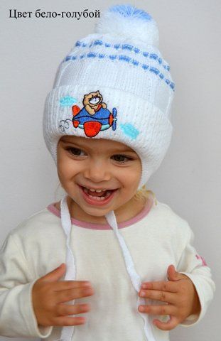 ДВІЙНА В'ЯЗНА ШАПКА "КОТ" &mdash; 015 білий 1022474301 фото