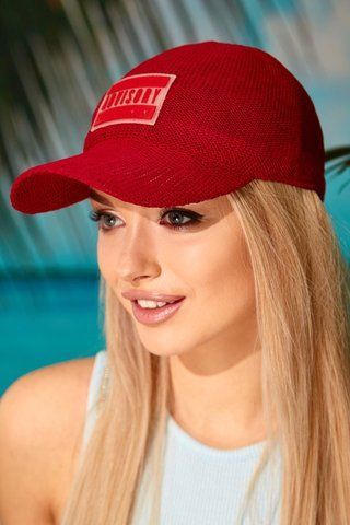 Красная вязаная бейсболка Parental Advisory 4958 4958 фото