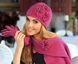 ЖЕНСКАЯ ВЯЗАНАЯ ШАПКА "ОФЕЛИЯ" - тёмно-розовый 1380884364 фото 2