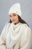 Жіночий комплект шапка та косинка &laquo;Ажен&raquo; (4984-5) білий 4984-5 фото