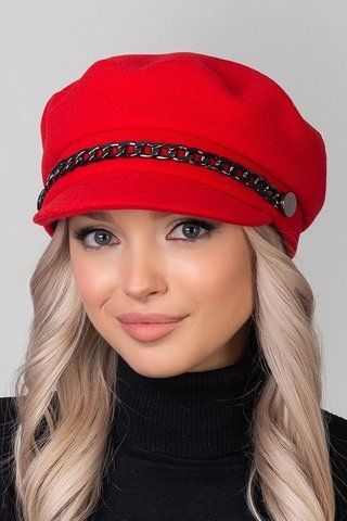 Кепи "Ника Цепь ушки" (козырек основа) - красный 1347246693 фото