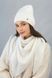Женский комплект шапка и косынка &laquo;Ажен&raquo; (4984-5) белый 4984-5 фото 1