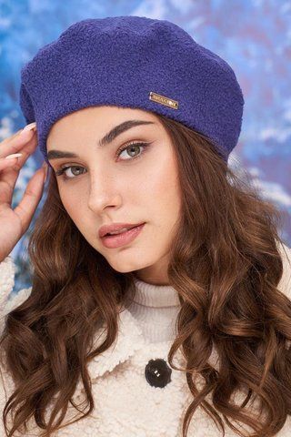 М'який теплий беретик на флісі Одягнений синій 4978 1535867644 фото