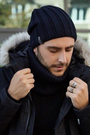 МУЖКИЙ КОМПЛЕКТ &laquo;МОНБЛАН&raquo; (ШАПКА+БАФФ) &mdash; 5038-7 джинс 1535866303 фото