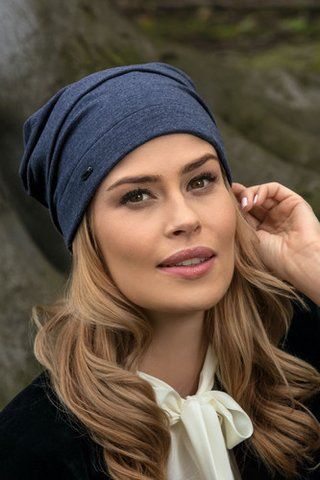 Осенняя шапочка из трикотажа "Бибона" (Bibona) 693 тёмно-серый, чёрный и светло-серый 908422948 фото