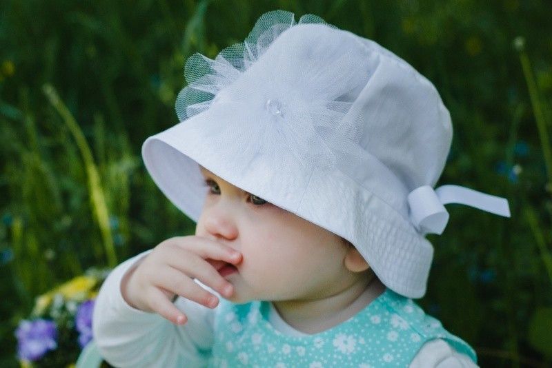 Літній капелюх на дівчинку "Моніка" &mdash; білий 908432602 фото