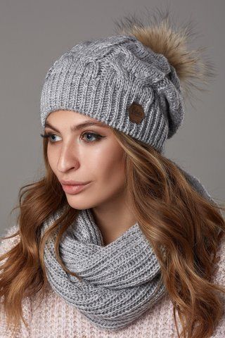 КРАСИВЫЙ КОМПЛЕКТ УЗОРОМ КОСЫ "ШАКИРА" - 725 серый 1115460374 фото
