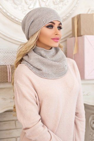 В'ЯЗНИЙ ЖЕНСЬКИЙ КОМПЛЕКТ &laquo;ЖАКЛИН&raquo; &mdash; 4557-7 світла кава 1540908678 фото