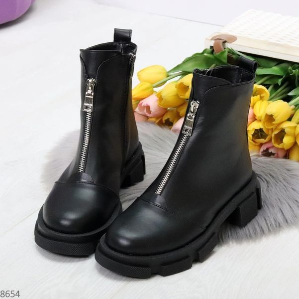 Удобные демисезонные ботинки из натуральной кожи на флисе - 8654, р.36 1506935848 фото