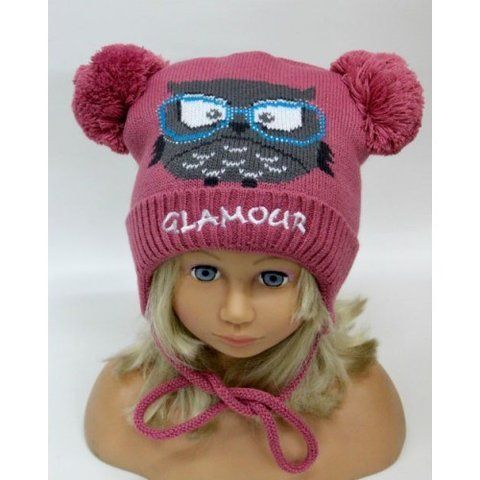 ШАПОЧКА С ФЛИСОМ "GLAMOUR" - малина 908430665 фото
