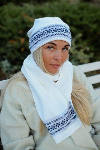 КОМПЛЕКТ ШАПКА І ШАРФ &mdash; 236-002 білий 236-002 фото