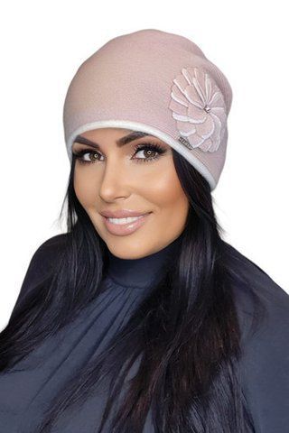 Подвійна вовняна шапка Kamea Ідалія (Idalia) 21.069.09 пудрова 1545038600 фото