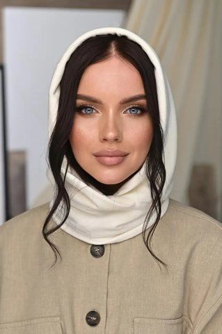 Білий капюшон із велюру "Мікаелла" 789-001 2324979917 фото