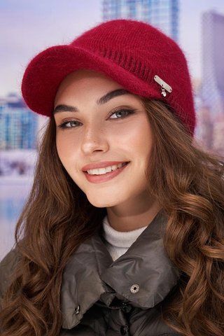Бордова тепла пухнаста бейсболка Долорес 4955 1551239774 фото