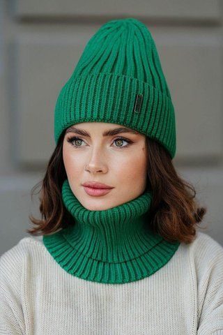 В'язаний комплект "Агата" колір зелений 096 96 фото