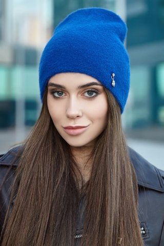 Сучасна тепла шапка-ковпак Лобелія 5135 електрик 5135 фото