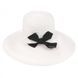 ШИРОКОПОЛАЯ БЕЛАЯ ШЛЯПА С ЧЁРНЫМ БАНТОМ - 008-02.01 1291658614 фото 2