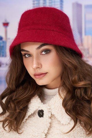 Бордовая пушистая утепленная панама Валери 4974 1535867654 фото