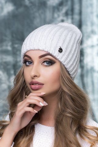 ЖІНОЧНА ШАПКА-БІНІ З ФЛІСОМ "РИТА" &mdash; 1549 білий 908432760 фото