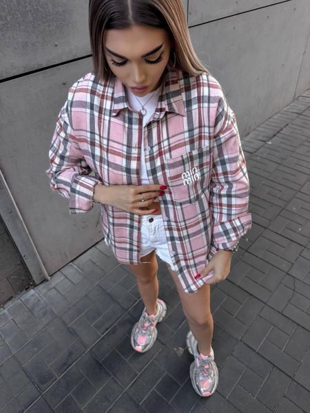 Сорочка в клітинку з манжетами на ґудзиках 10509-3 10509 фото
