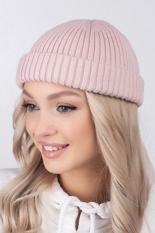 Модна шапка Монатик 3350 пудрова 1574156998 фото
